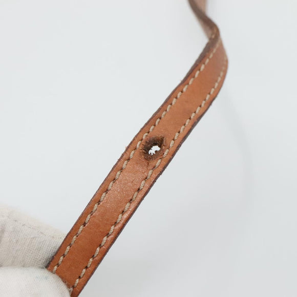 CELINE Macadam Canvas Shoulder Bag PVC Leather Brown Gold Auth 118208