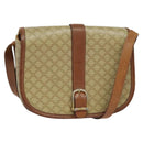 CELINE Macadam Canvas Shoulder Bag PVC Beige Gold Auth 118209-1