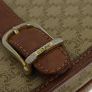 CELINE Macadam Canvas Shoulder Bag PVC Beige Gold Auth 118209-9