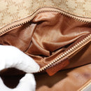 CELINE Macadam Canvas Shoulder Bag PVC Beige Gold Auth 118209-11