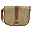CELINE Macadam Canvas Shoulder Bag PVC Beige Gold Auth 118209-13