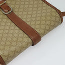 CELINE Macadam Canvas Shoulder Bag PVC Beige Gold Auth 118209-6