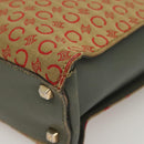 CELINE C Macadam Canvas Hand Bag Beige Gold Auth 118212-17