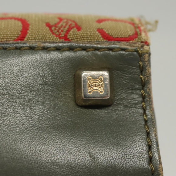 CELINE C Macadam Canvas Hand Bag Beige Gold Auth 118212