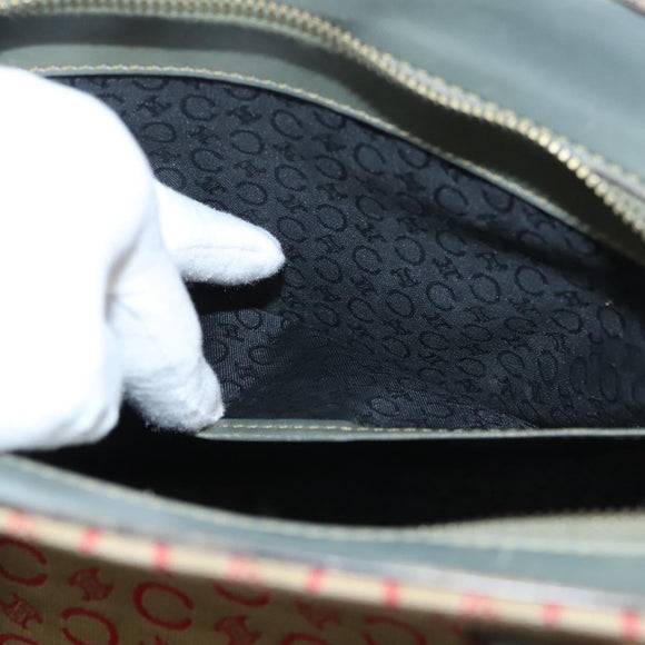 CELINE C Macadam Canvas Hand Bag Beige Gold Auth 118212