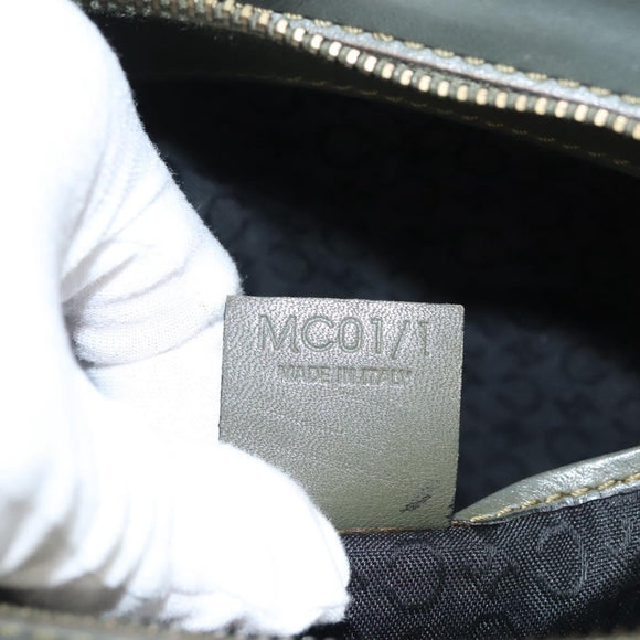 CELINE C Macadam Canvas Hand Bag Beige Gold Auth 118212