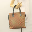 CELINE C Macadam Canvas Hand Bag Beige Gold Auth 118212-22
