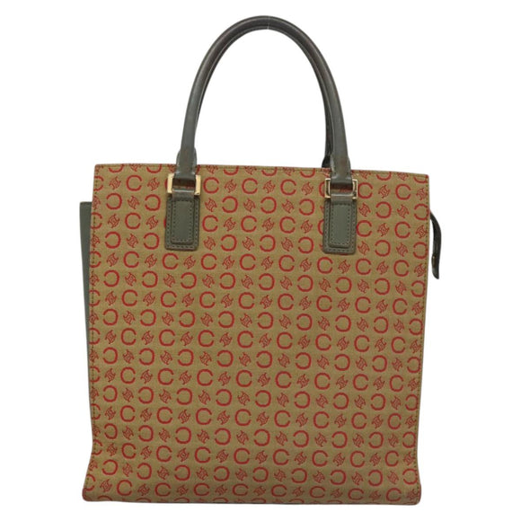 CELINE C Macadam Canvas Hand Bag Beige Gold Auth 118212