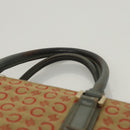 CELINE C Macadam Canvas Hand Bag Beige Gold Auth 118212-14