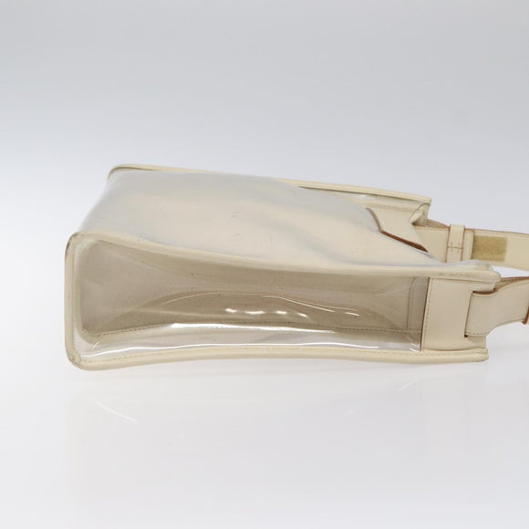 Salvatore Ferragamo Shoulder Bag Vinyl Clear Beige Auth 118213