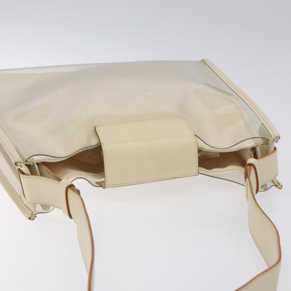 Salvatore Ferragamo Shoulder Bag Vinyl Clear Beige Auth 118213