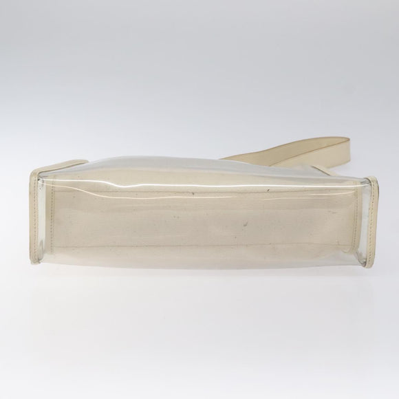 Salvatore Ferragamo Shoulder Bag Vinyl Clear Beige Auth 118213