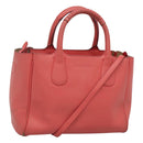 Salvatore Ferragamo Hand Bag Leather 2way Pink Silver Auth 118214-1