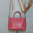 Salvatore Ferragamo Hand Bag Leather 2way Pink Silver Auth 118214-23