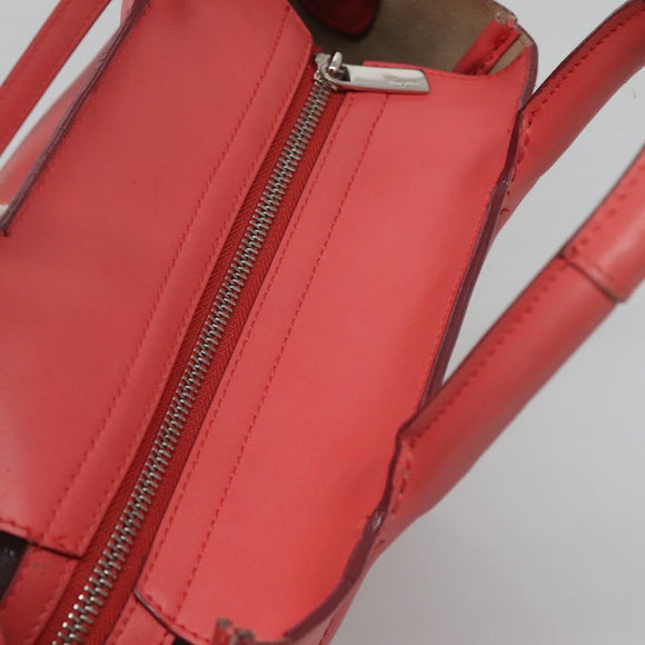 Salvatore Ferragamo Hand Bag Leather 2way Pink Silver Auth 118214