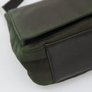 PRADA Shoulder Bag Nylon Khaki Silver Auth 118216-14