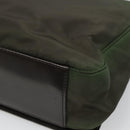 PRADA Shoulder Bag Nylon Khaki Silver Auth 118216-15