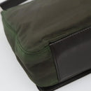 PRADA Shoulder Bag Nylon Khaki Silver Auth 118216-16