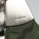 PRADA Shoulder Bag Nylon Khaki Silver Auth 118216-10