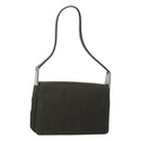 PRADA Shoulder Bag Nylon Khaki Silver Auth 118216-1