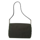 PRADA Shoulder Bag Nylon Khaki Silver Auth 118216-13