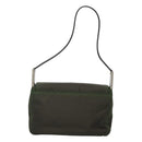 PRADA Shoulder Bag Nylon Khaki Silver Auth 118216-2