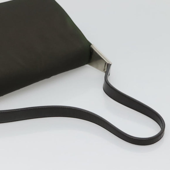 PRADA Shoulder Bag Nylon Khaki Silver Auth 118216