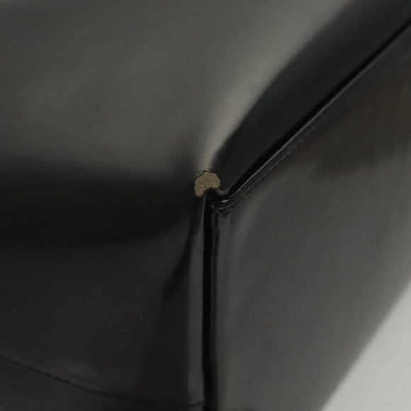 GUCCI Shoulder Bag Enamel Black 000 2058 0559 0 Auth 118218