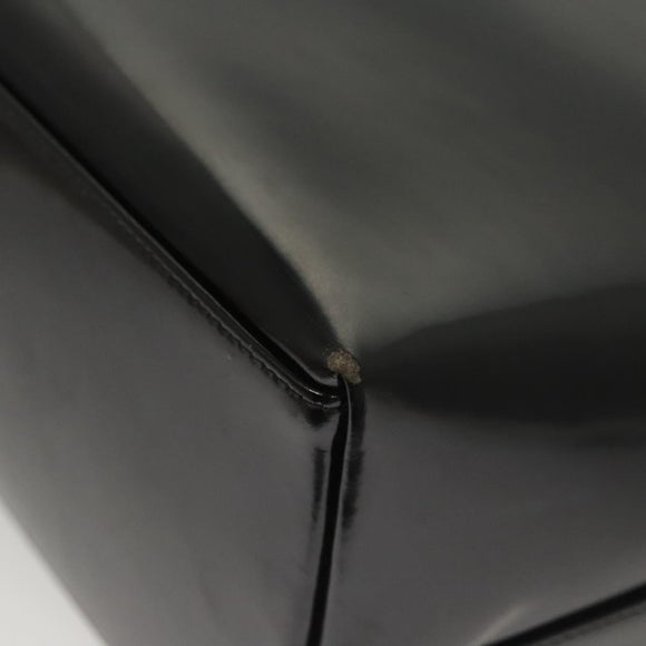 GUCCI Shoulder Bag Enamel Black 000 2058 0559 0 Auth 118218