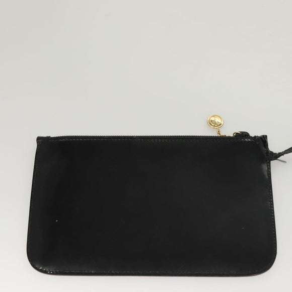 GUCCI Shoulder Bag Enamel Black 000 2058 0559 0 Auth 118218