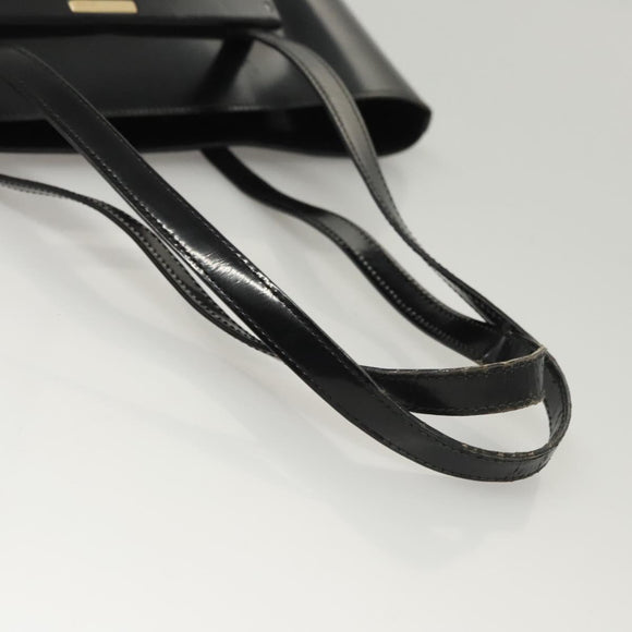 GUCCI Shoulder Bag Enamel Black 000 2058 0559 0 Auth 118218