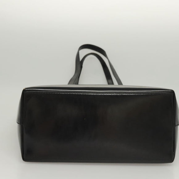 GUCCI Shoulder Bag Enamel Black 000 2058 0559 0 Auth 118218