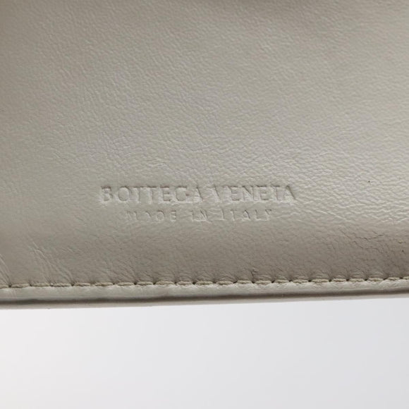 BOTTEGA VENETA MAXI INTRECCIATO Coin Purse Leather White Gold Auth 118221