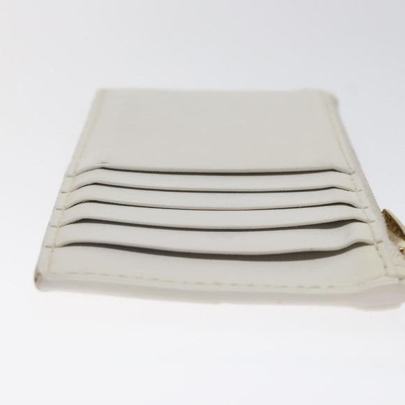 BOTTEGA VENETA MAXI INTRECCIATO Coin Purse Leather White Gold Auth 118221