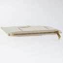 BOTTEGA VENETA MAXI INTRECCIATO Coin Purse Leather White Gold Auth 118221-3