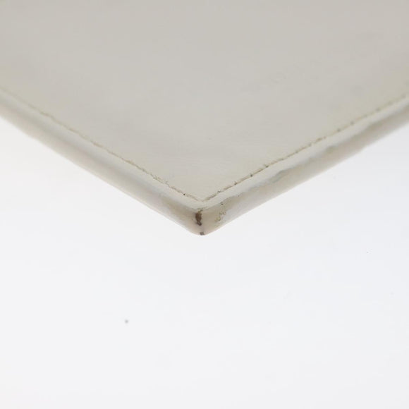 BOTTEGA VENETA MAXI INTRECCIATO Coin Purse Leather White Gold Auth 118221