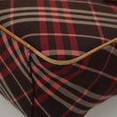 BURBERRY Nova Check Blue Label Tote Bag Canvas Pink Silver Auth 118227-14