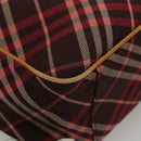 BURBERRY Nova Check Blue Label Tote Bag Canvas Pink Silver Auth 118227-15