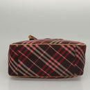 BURBERRY Nova Check Blue Label Tote Bag Canvas Pink Silver Auth 118227-5
