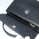 VALENTINO Hand Bag Leather 2way Black Gold Auth 118234-10