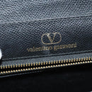 VALENTINO Hand Bag Leather 2way Black Gold Auth 118234-17