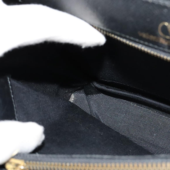 VALENTINO Hand Bag Leather 2way Black Gold Auth 118234