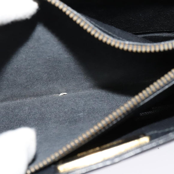 VALENTINO Hand Bag Leather 2way Black Gold Auth 118234