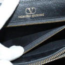 VALENTINO Hand Bag Leather 2way Black Gold Auth 118234-21