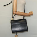 VALENTINO Hand Bag Leather 2way Black Gold Auth 118234-23