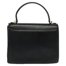 VALENTINO Hand Bag Leather 2way Black Gold Auth 118234-2