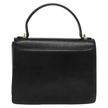 VALENTINO Hand Bag Leather 2way Black Gold Auth 118234 - 0