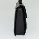 VALENTINO Hand Bag Leather 2way Black Gold Auth 118234-3