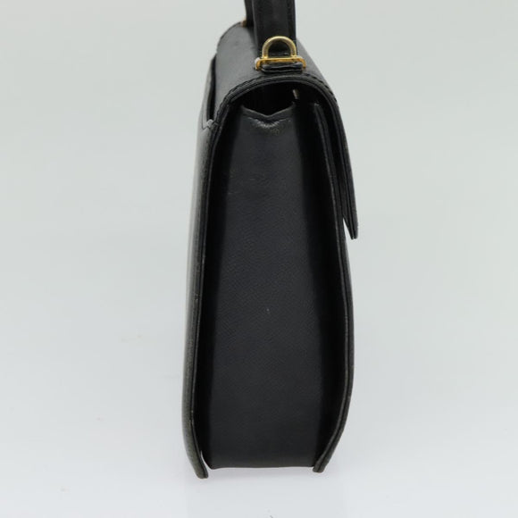 VALENTINO Hand Bag Leather 2way Black Gold Auth 118234