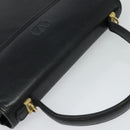 VALENTINO Hand Bag Leather 2way Black Gold Auth 118234-6